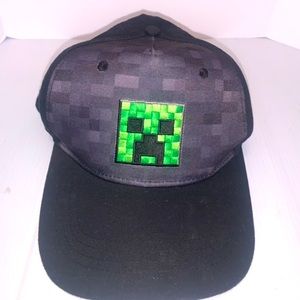 MINECRAFT: Black Flat Bill Trucker Style Cap
